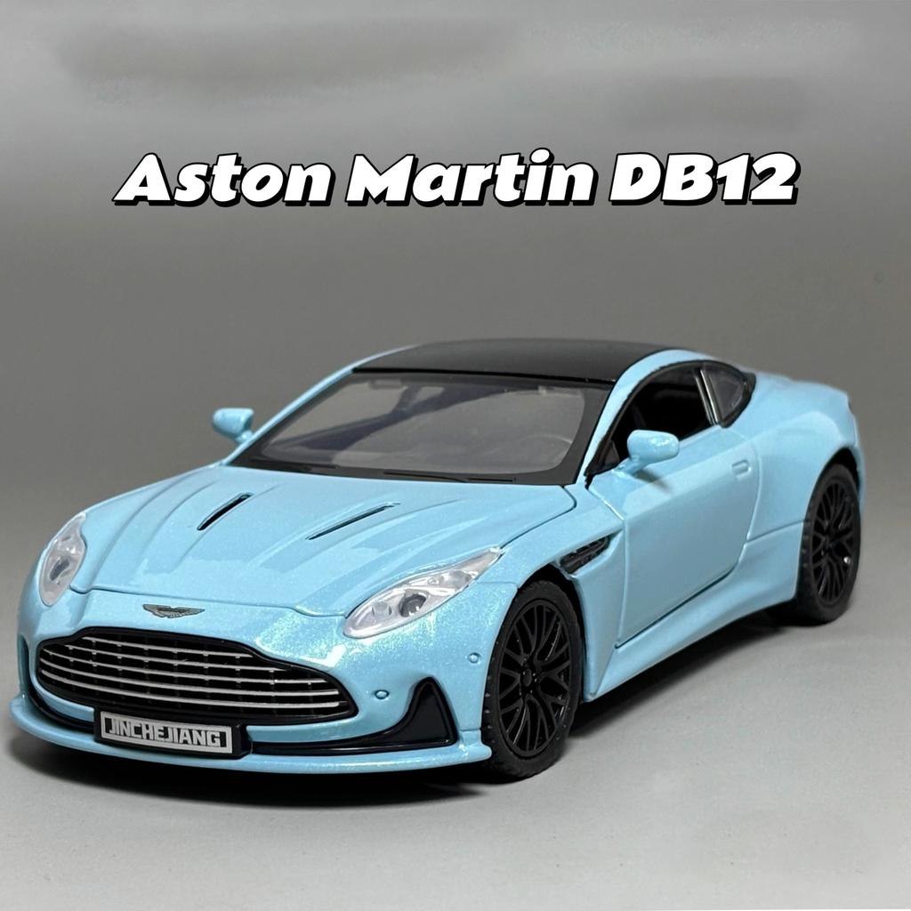 1/32 Scale Aston Martin DB12 GT Super Sports Car Alloy Diecast Metal Model Car Sound & Light Holiday Gift with Kid Children's Toy Car