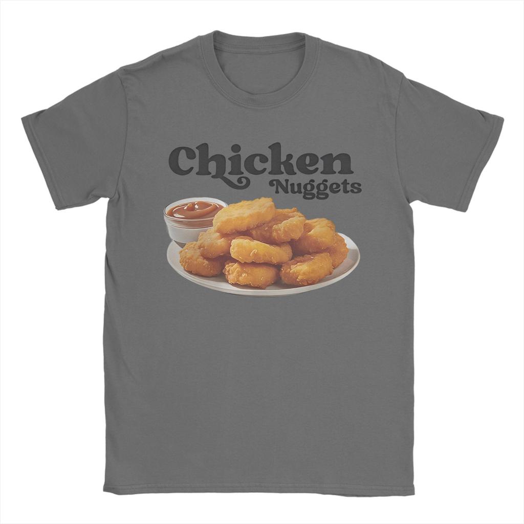 Men's T-Shirt Chicken Nuggets Novelty 100% Cotton Tee Shirt Short Sleeve T Shirt Round Neck Clothes Plus Size