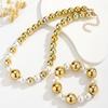 Round imitation pearl collar necklace exaggerated big bead punk fashion short collarbone chain choker