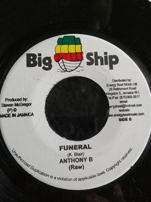 7inch Record ANTHONY B / SHEMA - Funeral / Ride Or Die 4 U NONE Big Ship Jamaica Reggae, Ska & Dub Used