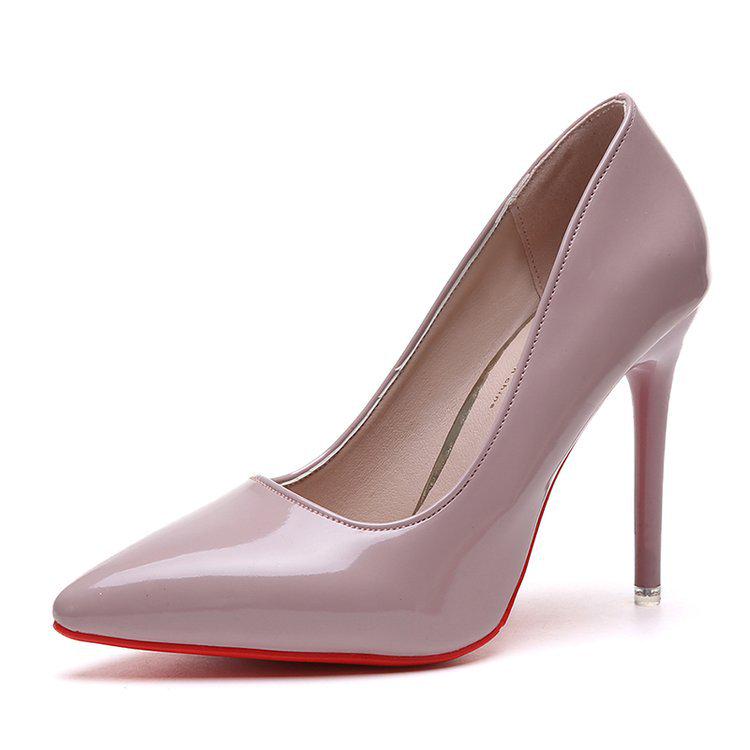Große Größe 35 45 Damen Prägnant Beflockt Hohe Absätze Pumps Spitze Klassisch Rot Grau Damen Hochzeits Büro Schuhe Eleganter Stiletto Absatz Kleid Pumps
