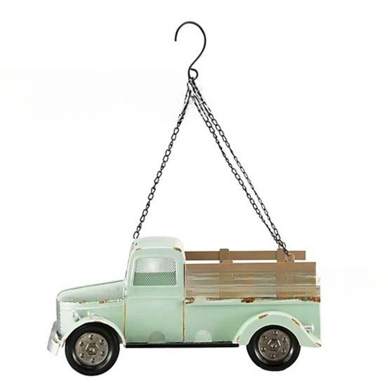Vintage Truck Bird Feeder, Outdoor Retro Pickup Bird Feeder, Rustic Hanging Bird Feeder, Wild Bird Feeder for Farmhouse Patio Garden Backyard Decor