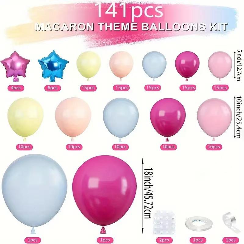 141 Piece Pink Blue Balloon Chain Set Girl Birthday Party Wreath Arch Celebration Baby Shower