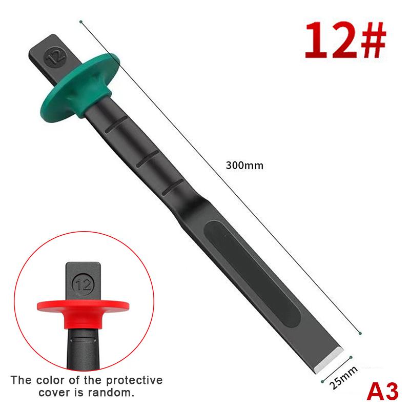 6/8/10/12In Industrial Grade Flat Chisel Chrome Vanadium Steel Forged Steel With Hand Guard Concrete Engraving Cut Tool