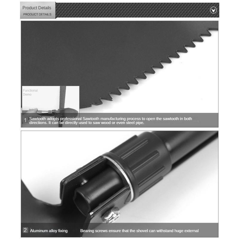 Venkovní ženijní lopata Multifunkční vozidlo vojenská lopata, lopata Přenosná skládací rybářská malá lopata Ordinační lopata