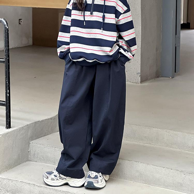 

New 2025 Korean Style Girls Striped Sweatshirt Set - Spring & Autumn Fashion for Big Children 140 cm