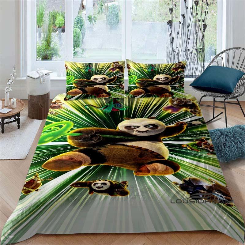 Das Bettwäsche-Set mit "Kung Fu Panda"-Aufdruck enthält einen Bettbezug und zwei Kissenbezüge und bietet Ihnen ein luxuriöses und komfortables