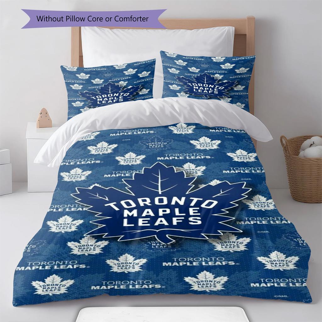 Set Biancheria da Letto con Motivo Toronto Maple Leafs Copripiumino Federa Decorazione per la Casa Regalo (1 * copripiumino + 2 * federa, senza nucleo)