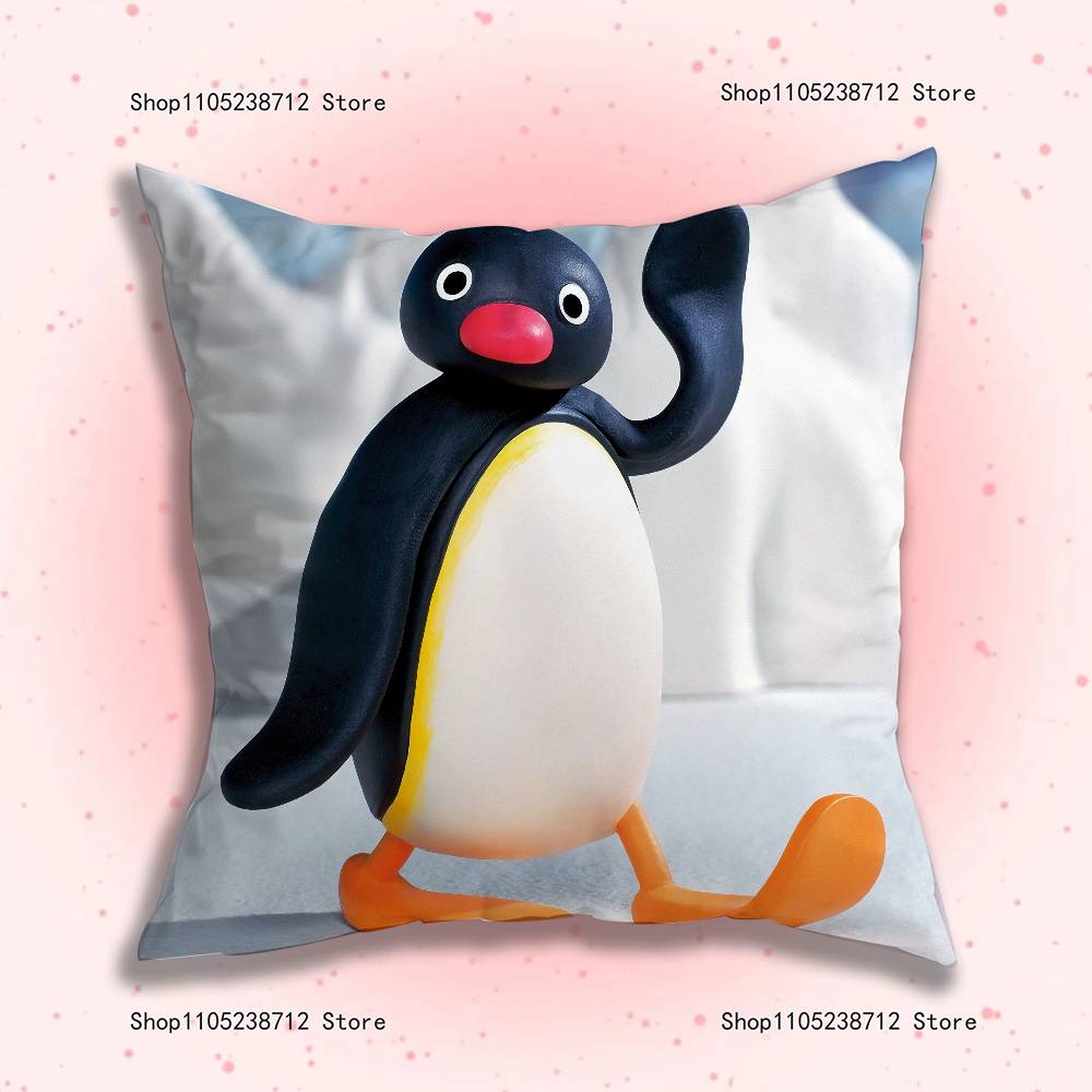 Vtipný povlak na polštář Tučňák P-Pingu pro dekoraci pohovky, auta, kanceláře, pokoje, potisk, potah na polštář, dekorace a ochrana