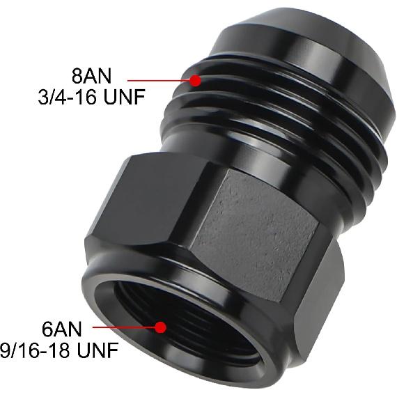 EVIL ENERGY 6AN Female to 8AN Male Flare Reducer Expander Adapter Fitting 2PCS