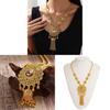 Collier Pendentif Style Tribal Indien en Alliage Doré Avec Motif Fleur en Cristal Pour Femmes