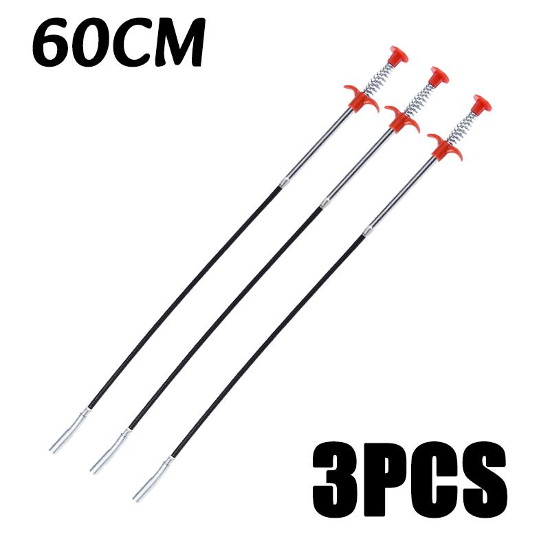 1/3PC 60/90/160cm Multifunctional Spring Pipe Dredge Tool With Grapple Hook Sewer Dredge Pipeline Toilet Kitchen Cleaning Tools