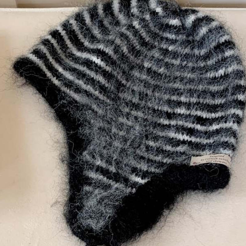 Women s Winter Dangara Knit Bonnet Beanie Hat gray