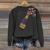 Damenmode Bedrucktes Langarm Locker Rundhals Sweatshirt Top