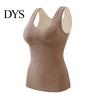 Tank Top Winter Women Thermal Vest with Chest Pads Seamless Velvet Fast Temperature Lock Sleeveless Shaping Heating V Neck Slim Fit Elastic Inner Wear