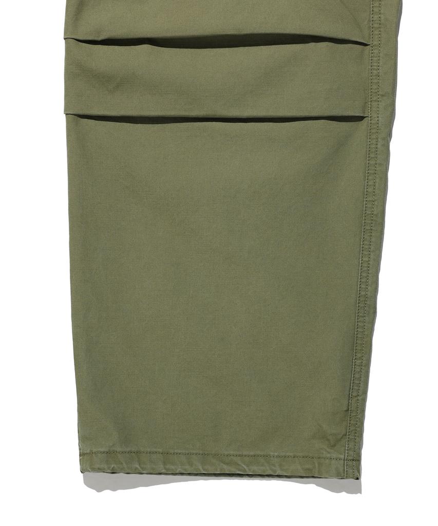 WACKY WILLY Wide Cotton Cargo Elastic Waist Pants Olive