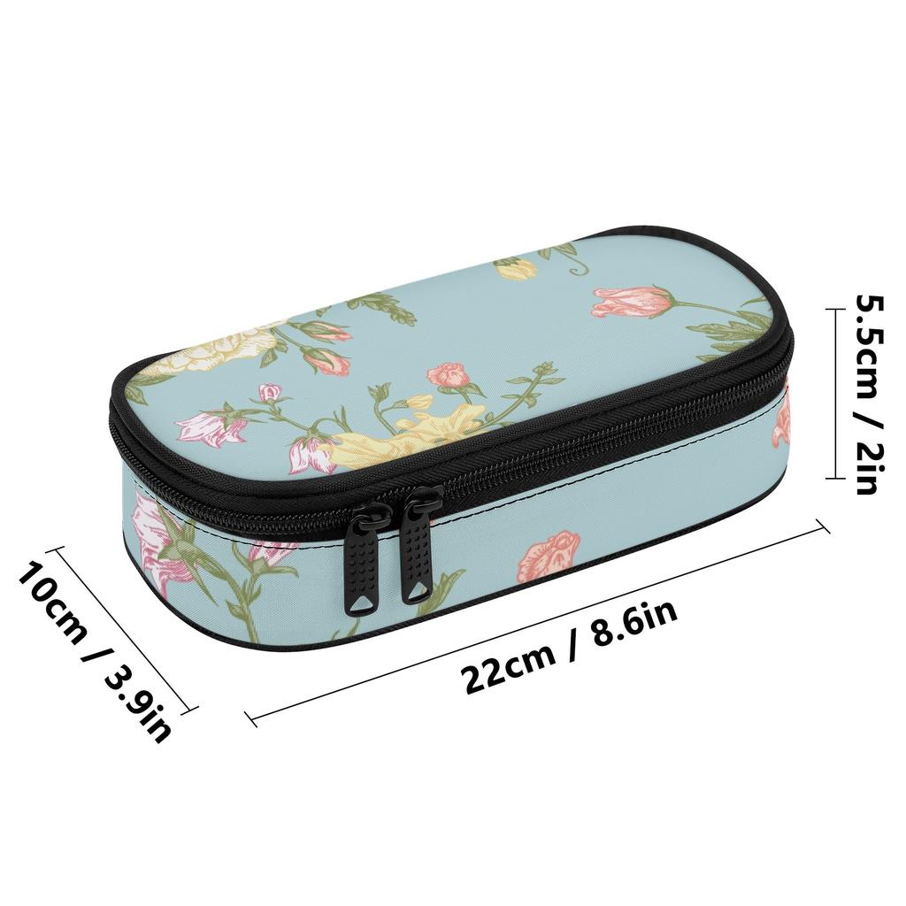Pencil Bag Portable Scratch Resistant Polyester Secure Zipper with Main Compartment Mesh Pocket and Pen Slots for Everyday Study