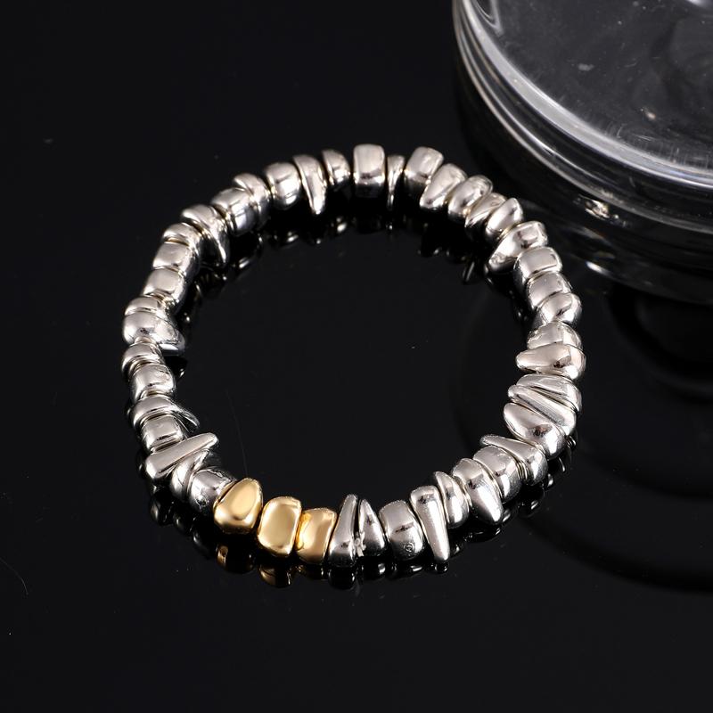 Vintage Irregular Metal Bead Heart-Shaped Pendant Bracelet for Women Men Unique Silver Color Bead Couple Bracelet Jewelry Gifts