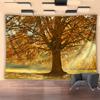 2D Enchanted Autumn Forest Tapestry Giant Oak with Sunlight Wall Hanging
