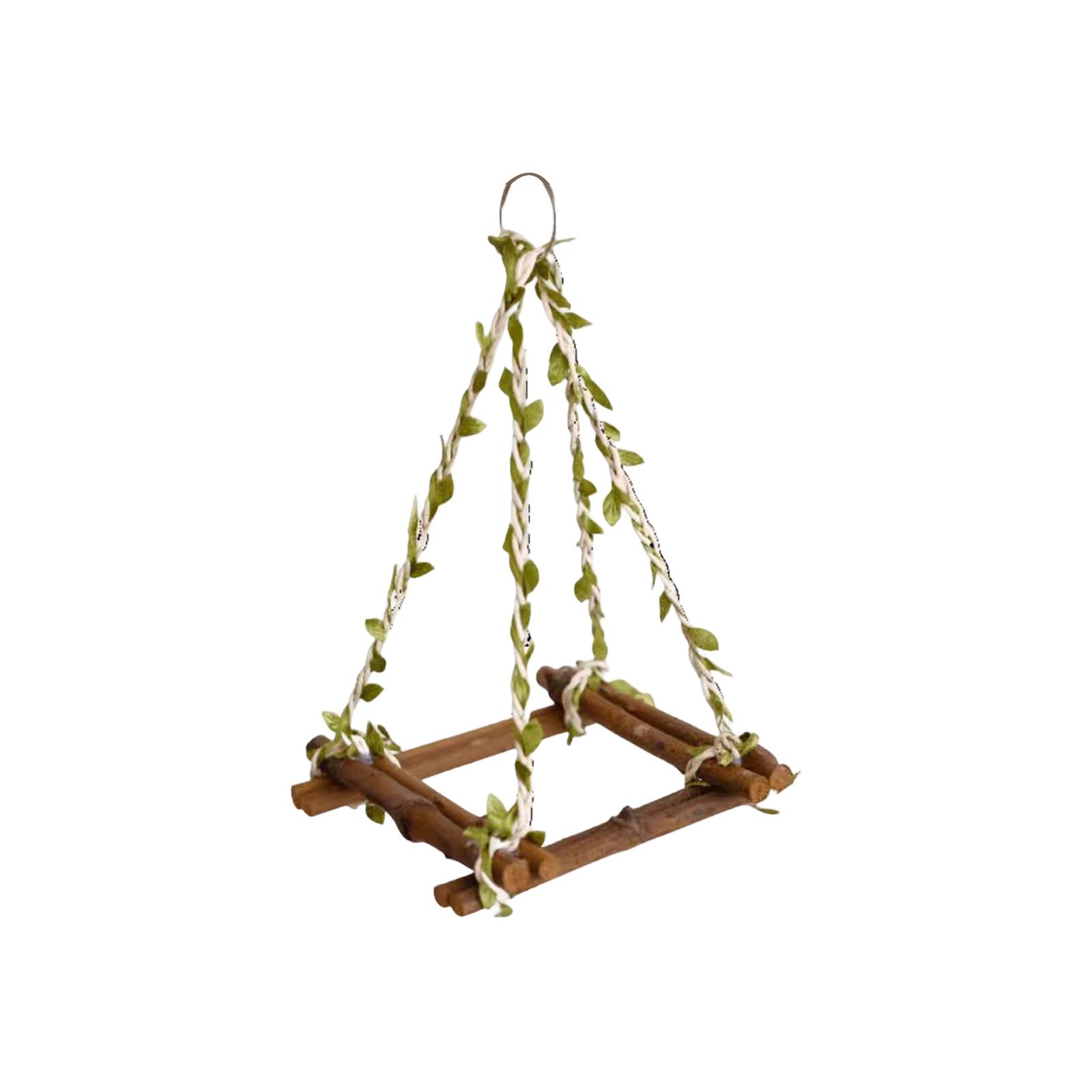 

Деревянные качели для попугая, Игрушка-лазалка и точилка для клюва для попугайчиков-волнистистых, Плетеное из ротанга кольцо-подвеска, Интерактивная игра. One Size