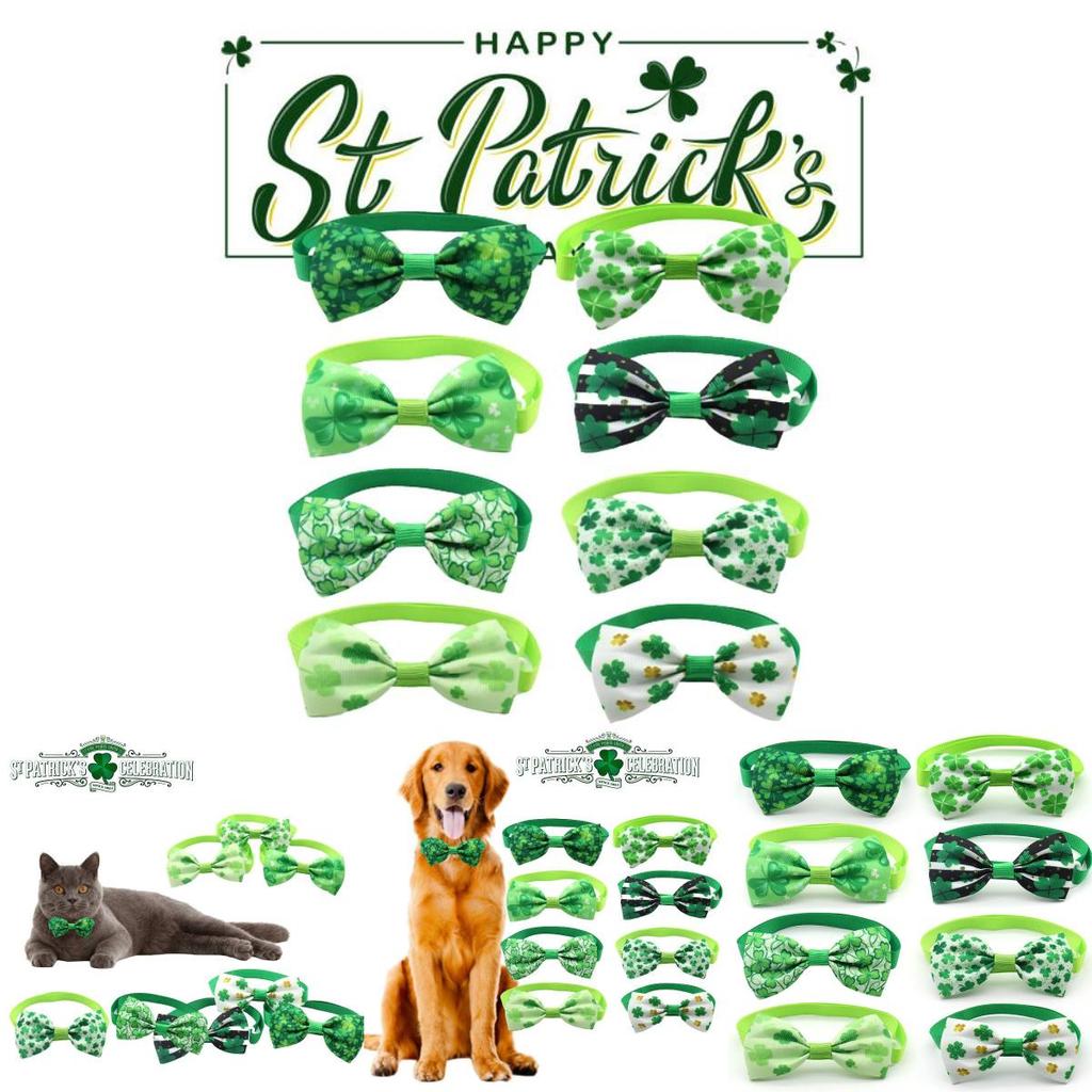 Lucky Green Check Collar Pet Accessory For St.paddys Day