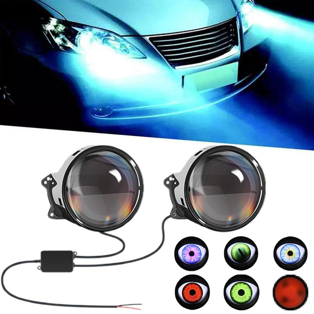 LED Car Dynamic Devil Eyes Lights 12-36V Dynamic Car Headlights Universal Car Devil Eyes Headlight Retrofit Kit Auto Accessories