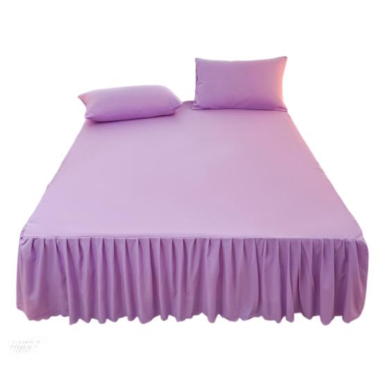 Ruffled Bed Skirt King Size Bed Skirt with Platform Queen Size Wrinkle-Free Fade Resistant Bed Skirt for Bedroom Hotel Women Men
