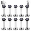 10 Stück ASTM F136 Titan 2/2,5/3/4mm CZ Labret Stud 16G Tragus Helix Knorpel Conch Flatback Ohrläppchen Piercing Körperschmuck