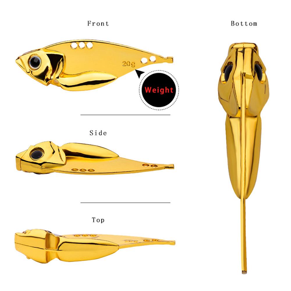 5g-20g Submerged VIB Lure Bait Gold / Silver Metal Sequin Road Sub False Bait Cockmouth Sea Bass Bionic Bait