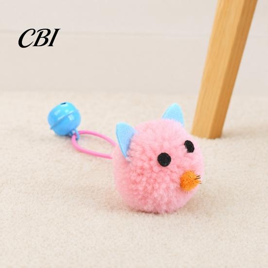 Scratch-resistant Cat Toy Plush Mouse Ball, Soft Fluffy Ball with Bell, Kitten Durable Teething for Indoor Cats Boredom Relief Interactive Play
