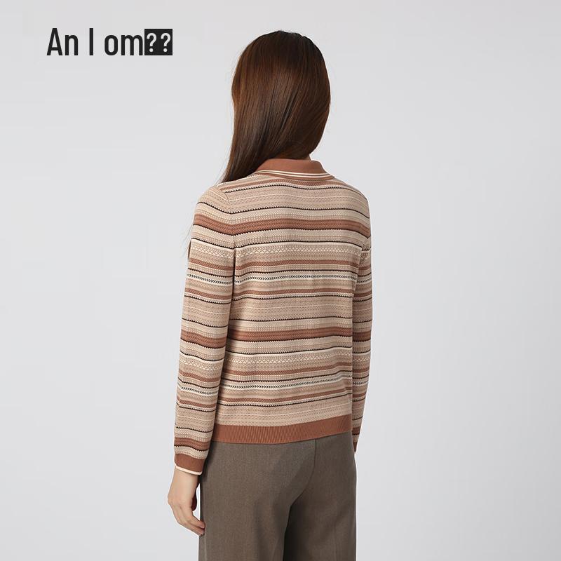 Yanu Autumn/Winter Striped Color-Block Long Sleeve Pullover 2518013