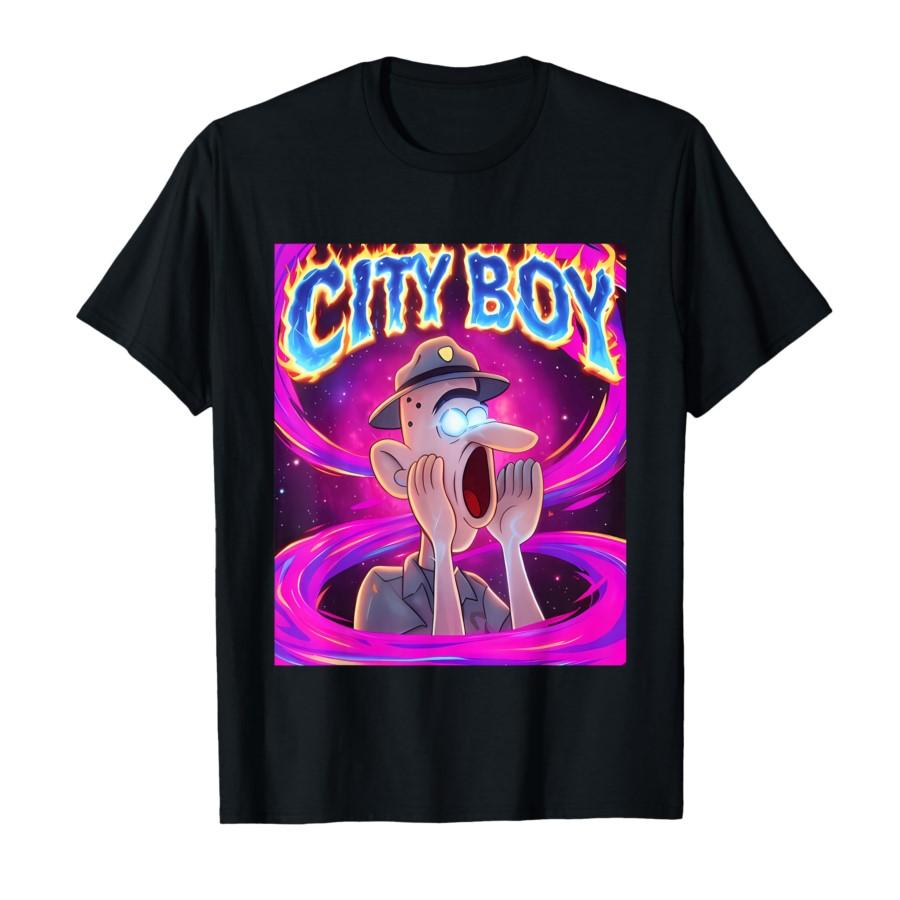 

City Boy Brainrot Meme Reaction Loud Funny Cartoon T-shirt For Men Women 100% Cotton T Shirts Short Sleeve Tops P762 - Men s ... S разноцветный