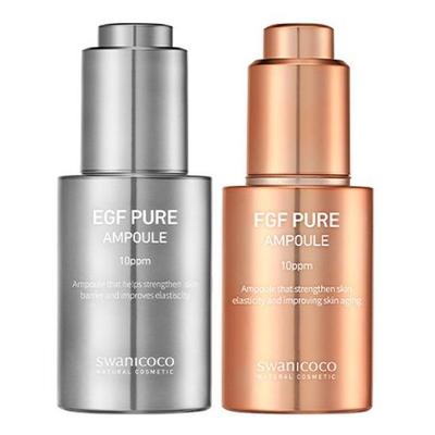 EGF 10ppm Pure Ampoule & FGF 10ppm Pure Ampoule Duo Set - Premium Cell Renewal & Deep Elasticity Skin Care (30ml + 30ml)