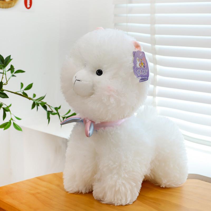 Stuffed Alpaca Animal Plush Toy Short Velvety Fur Kids Room Decor Plush Doll