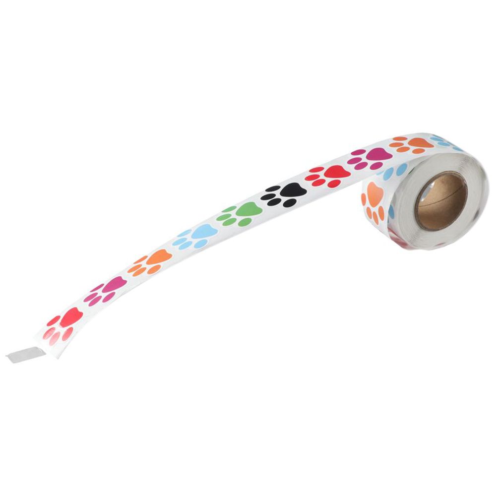 500PCS/Roll Puppy Pet Dog Paw Stickers Adorable Puppy Dog Paw Print Stickers Colored/black Self-adhesive Label Animal Stickers