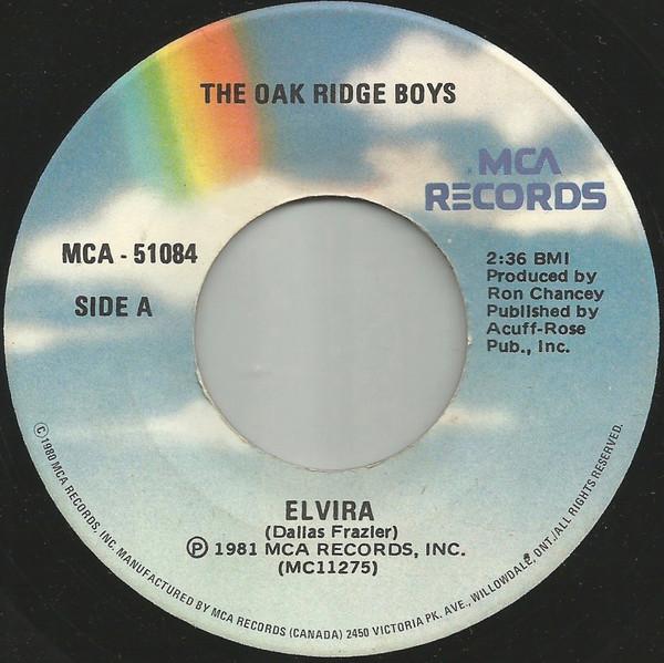 

7inch Record OAK RIDGE BOYS - Elvira MCA51084 MCA Records 1981 Canada Rock Used