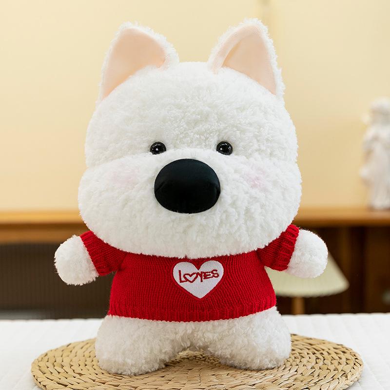 Cute Sweater Style West Highland Dog Plush Toy Wedding Sprinkler Confession Doll Children's Birthday Gift Claw Machine