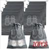 5/10pcs Shoes Storage Organizer Bags Non-woven Travel Portable Closet Bag Waterproof Pocket Clothing Tranparent Hanging Bag