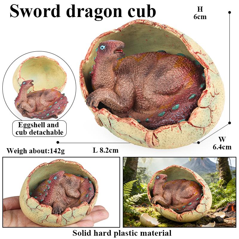 Oenux Classic Dinosaur Cubs T-Rex Saichania Spinosaurus Velociraptor  Pterosaur Cracked Dinosaur Egg Model Collection Kid Toy