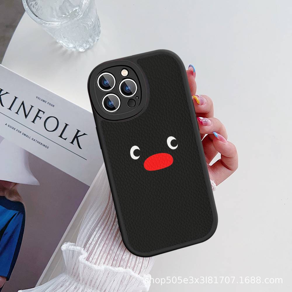 

Забавный мультяшный чехол P-Пингвин для iPhone 16 15 14 13 12 11 Pro Max Plus Кожаный мягкий чехол iphone XR