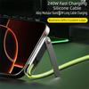 240W Foldable Phone Holder Data Cable Builtin Desk Bracket Multi-Angle Adjustment Fast Charging Data Cable 3-in-1 Data Wire