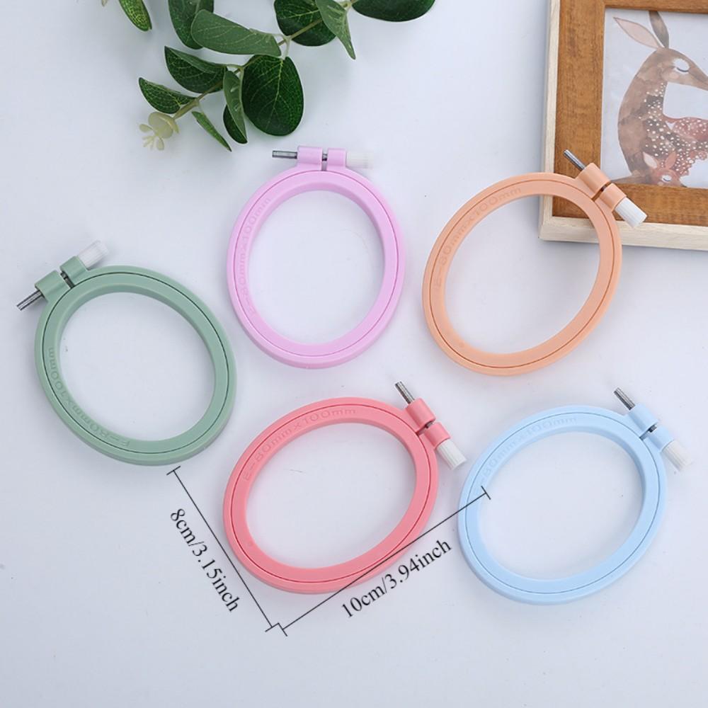 Oval/Square Plastic Embroidery Hoops Frame Color Embroidery Hoop Rings For Household DIY Cross Stitch Sewing Needlecraft Tools
