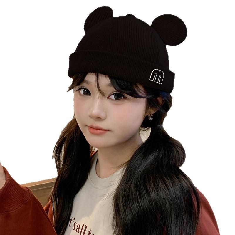 Autumn and Winter New Style Corduroy Cute Kitten Ears Landlord Hat for Women Versatile Face Showing Little Yuppie Melon Skin Hat for Men