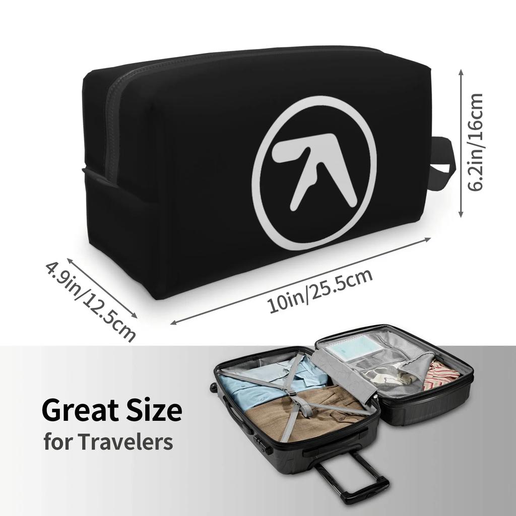 Aphex Twin Přenosná Cestovní Kosmetická Taška Velké Kapacity Taška na Make-up Úložné Tašky Ideální pro Cestovní Skladování a Každodenní Použití