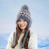 Winter Outdoor Cold-Proof Bomber Hat Big Head Circumference Knitted Wool Hat Women Velvet Warm Ear Protection Cap