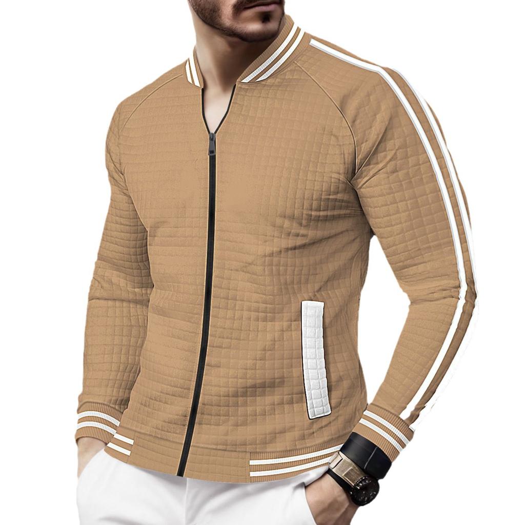 Giacche Europee E Americane, Giubbotti da Baseball, Taglie Grandi, Collo Alto, Zip Monocolore, Giacche Versatili da Esterno, Top