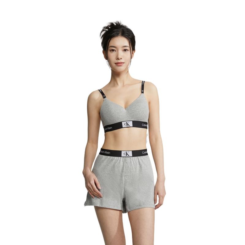 Calvin Klein Ck96 Series Small Square Wireless Comfortable Thin Padded Soft Cup Bra Women Underwear Coconut-Gray QF7218-P7A