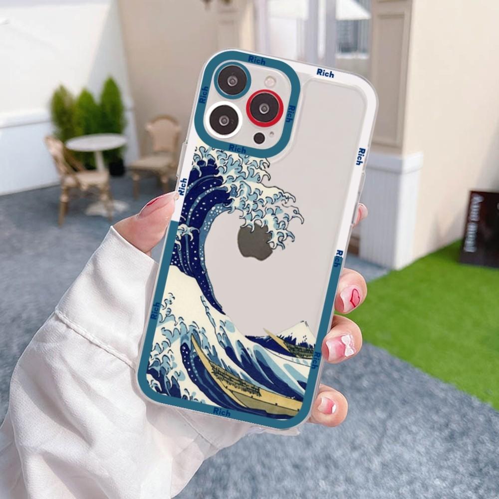 Japanese Illustration Waves Phone Case For Samsung A 10 20 30 70 13 21 32 72 22 51 52 53 71 73 32 4g 32 5g Fundas