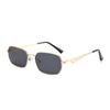 Box metal new sunglasses women's fashion versatile glasses ins style retro sunscreen UV sunglasses