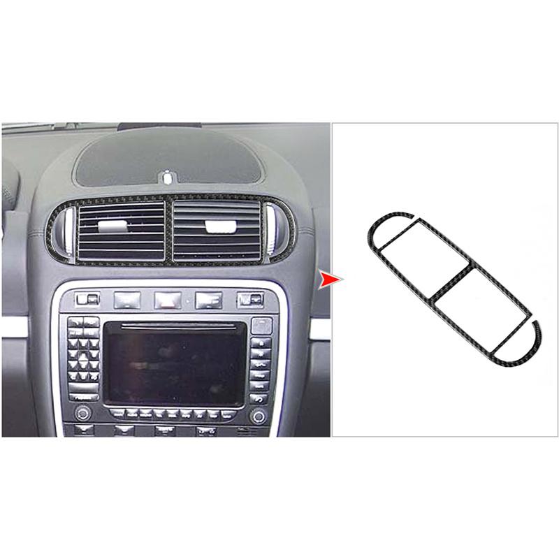 Carbon Fiber Car Center Console Middle Air Outlet Panel Sticker For Porsche Cayenne Sport SUV 2003-2010 With Navigation